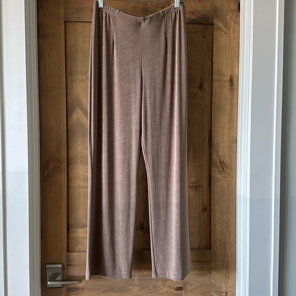 Chico's Travelers Pull On Pants Womens 1 8/10R Slinky Knit Cocoa Brown straight - Picture 1 of 11